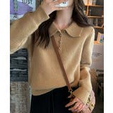 ポロカラーニットトップス ゴールドボタン | SUNSHINE CLOSET | 詳細画像12 