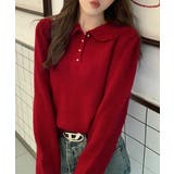 ポロカラーニットトップス ゴールドボタン | SUNSHINE CLOSET | 詳細画像19 