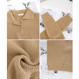 ポロカラーニットトップス ゴールドボタン | SUNSHINE CLOSET | 詳細画像33 