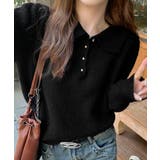 ポロカラーニットトップス ゴールドボタン | SUNSHINE CLOSET | 詳細画像8 