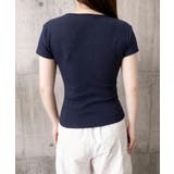 レディースタイトトップス細見え 刺しゅうロゴtシャツフロントボタンリブカットソー… | SUNSHINE CLOSET | 詳細画像22