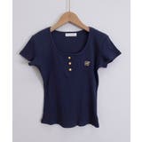 レディースタイトトップス細見え 刺しゅうロゴtシャツフロントボタンリブカットソー… | SUNSHINE CLOSET | 詳細画像23