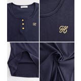 レディースタイトトップス細見え 刺しゅうロゴtシャツフロントボタンリブカットソー… | SUNSHINE CLOSET | 詳細画像25
