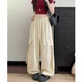 レディース ハイウエストナイロンワイドパンツ 韓国風ワークパンツ | SUNSHINE CLOSET | 詳細画像10 