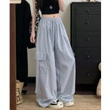 レディース ハイウエストナイロンワイドパンツ 韓国風ワークパンツ | SUNSHINE CLOSET | 詳細画像16 