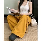 レディース ハイウエストナイロンワイドパンツ 韓国風ワークパンツ | SUNSHINE CLOSET | 詳細画像4 