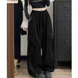 レディース ハイウエストナイロンワイドパンツ 韓国風ワークパンツ | SUNSHINE CLOSET | 詳細画像6 