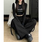 レディース ハイウエストナイロンワイドパンツ 韓国風ワークパンツ | SUNSHINE CLOSET | 詳細画像9 