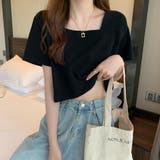 ショート丈Tシャツ レディース 半袖韓国 | ANGELCLOSET | 詳細画像5