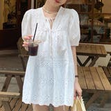 スカラップ刺しゅうレースブラウスVネック | SUNSHINE CLOSET | 詳細画像2