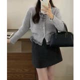 フリルカラーニットリボンカーディガン甘め | SUNSHINE CLOSET | 詳細画像3