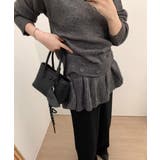 ニットトップス韓国風ペプラムニット春秋冬 | SUNSHINE CLOSET | 詳細画像12 