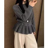 ニットトップス韓国風ペプラムニット春秋冬 | SUNSHINE CLOSET | 詳細画像9 