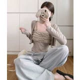 レディースインナーフリルキャミソールカップ付き おしゃれショートカーディガン長袖… | SUNSHINE CLOSET | 詳細画像8