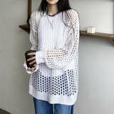 メッシュニット 透かし編みトップス 長袖 | SUNSHINE CLOSET | 詳細画像1 