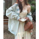 レディース 韓国風チェックライニングパーカー レイヤード風羽織り | SUNSHINE CLOSET | 詳細画像17
