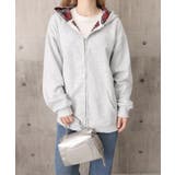 レディース 韓国風チェックライニングパーカー レイヤード風羽織り | SUNSHINE CLOSET | 詳細画像23