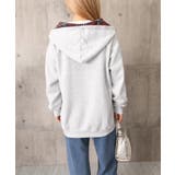 レディース 韓国風チェックライニングパーカー レイヤード風羽織り | SUNSHINE CLOSET | 詳細画像25