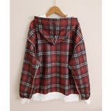 レディース 韓国風チェックライニングパーカー レイヤード風羽織り | SUNSHINE CLOSET | 詳細画像30