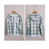 レディース 韓国風チェックライニングパーカー レイヤード風羽織り | SUNSHINE CLOSET | 詳細画像32