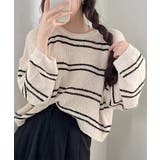 透かし編み ニットトップス ボーダー夏服 | SUNSHINE CLOSET | 詳細画像6 
