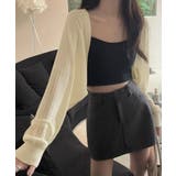 レディース クロップド丈 透かし編みニットカーディガン | SUNSHINE CLOSET | 詳細画像1 