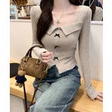 リブニットプルオーバーレディース セクシーニットカットソー フロントスリットニッ… | SUNSHINE CLOSET | 詳細画像14 