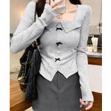 リブニットプルオーバーレディース セクシーニットカットソー フロントスリットニッ… | SUNSHINE CLOSET | 詳細画像4 