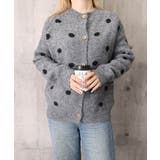 クルーネックカーディガン 前開きニットトップス 水玉柄長袖ニットゆったり | SUNSHINE CLOSET | 詳細画像20 