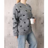 クルーネックカーディガン 前開きニットトップス 水玉柄長袖ニットゆったり | SUNSHINE CLOSET | 詳細画像21 