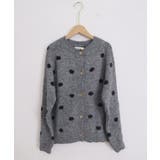 クルーネックカーディガン 前開きニットトップス 水玉柄長袖ニットゆったり | SUNSHINE CLOSET | 詳細画像23 