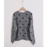 クルーネックカーディガン 前開きニットトップス 水玉柄長袖ニットゆったり | SUNSHINE CLOSET | 詳細画像24 