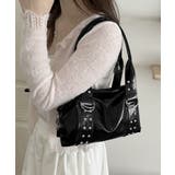 ヴィンテージライク大容量ショルダーバッグレディースハンドバッグ モード合皮かばん… | SUNSHINE CLOSET | 詳細画像2 