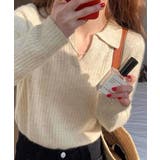 スキッパーニット韓国風リブニットトップス | SUNSHINE CLOSET | 詳細画像1 