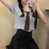 グレー | リブニット ショート丈 へそ出し | ANGELCLOSET