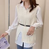 アイボリー | ニットベスト スリット入り ブラウス | SUNSHINE CLOSET