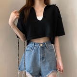サマーニット へそ出し 半袖 襟付き | SUNSHINE CLOSET | 詳細画像7