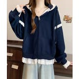 パーカー レース切り替え 韓国風 ZIP | SUNSHINE CLOSET | 詳細画像1
