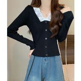 ニットトップス Vネック レース切替え | SUNSHINE CLOSET | 詳細画像8