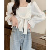 ブラウス 白黒 シャーリング ショート丈 | SUNSHINE CLOSET | 詳細画像5