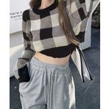 チェック柄ニット ショート丈 長袖ニット | SUNSHINE CLOSET | 詳細画像3 