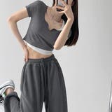 ショート丈トップス へそ出し カットソー | ANGELCLOSET | 詳細画像5
