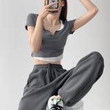 ショート丈トップス へそ出し カットソー | ANGELCLOSET | 詳細画像6