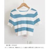 サマーニット ボーダー柄 半袖ニットソー | ANGELCLOSET | 詳細画像10