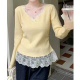 ニットトップス レース切替え Vネック服 | SUNSHINE CLOSET | 詳細画像5