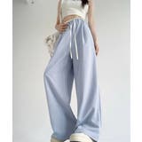 ハイウエストパンツ配色ウエスト 冷感タッチとろみパンツ 体型カバーストレートパン… | SUNSHINE CLOSET | 詳細画像1 
