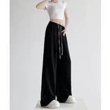 ハイウエストパンツ配色ウエスト 冷感タッチとろみパンツ 体型カバーストレートパン… | SUNSHINE CLOSET | 詳細画像12 