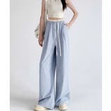 ハイウエストパンツ配色ウエスト 冷感タッチとろみパンツ 体型カバーストレートパン… | SUNSHINE CLOSET | 詳細画像14 