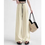ハイウエストパンツ配色ウエスト 冷感タッチとろみパンツ 体型カバーストレートパン… | SUNSHINE CLOSET | 詳細画像5 