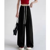 ハイウエストパンツ配色ウエスト 冷感タッチとろみパンツ 体型カバーストレートパン… | SUNSHINE CLOSET | 詳細画像8 